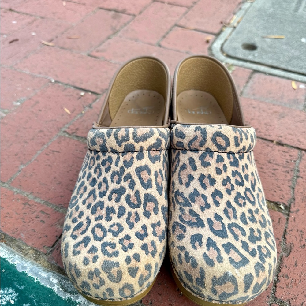Dansko Leopard Print Clogs